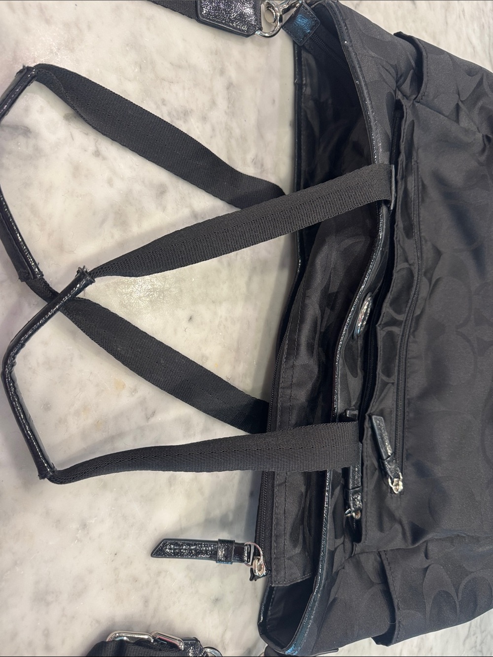 Coach Black Signature Nylon Duffel Bag - Picture 9 of 9